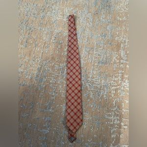 Hickey Freeman Red and White Silk Tie